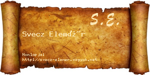 Svecz Elemér névjegykártya